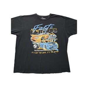 Fast & Furious Mens Graphic T Shirt 2XL Black Movie Street Racing Tee